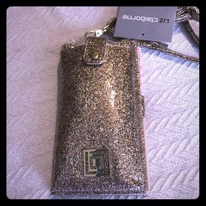 BNWT gold phone charging wristlet/crossbody